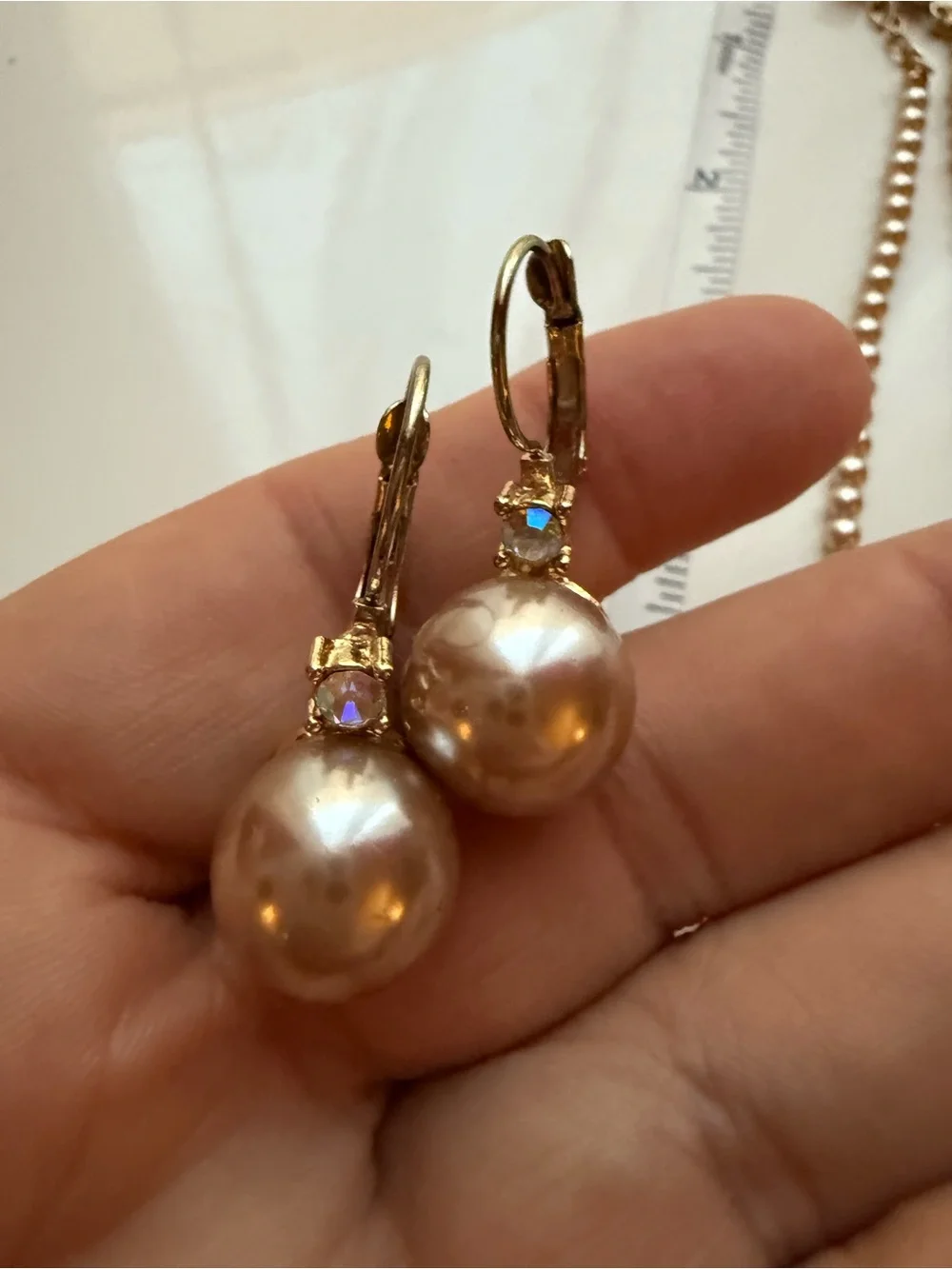 Pearl Cluster Statement Necklace and Earrings Set - Champagne Pearls